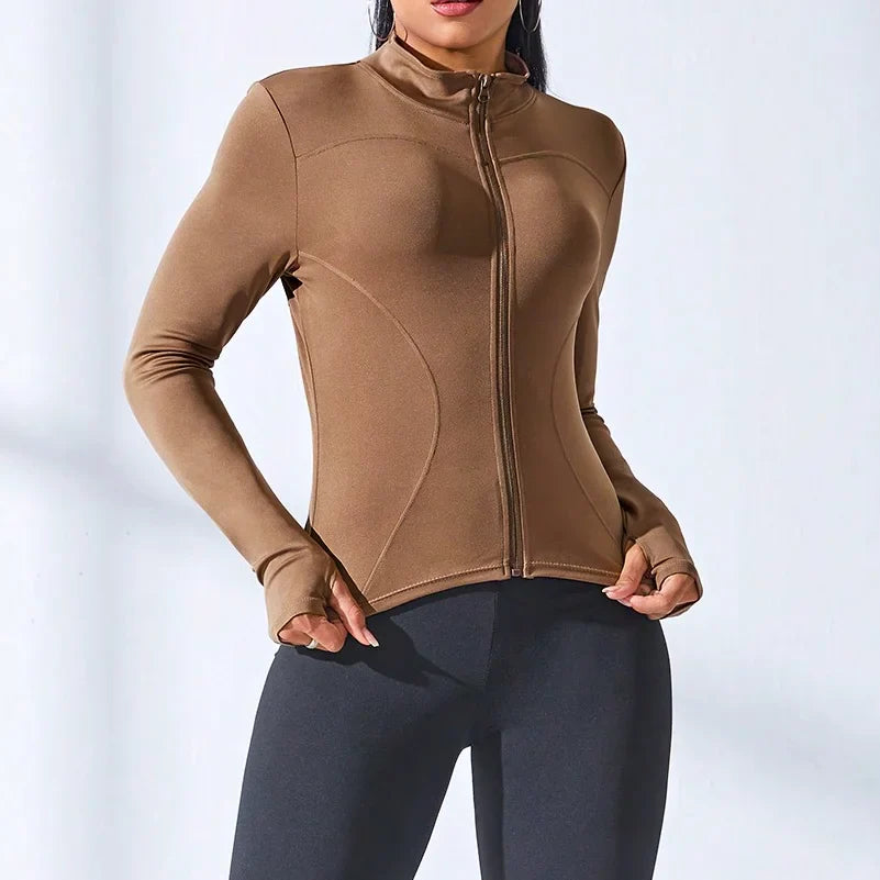 Women's Slim  Fit Zip Up Workout Jacket