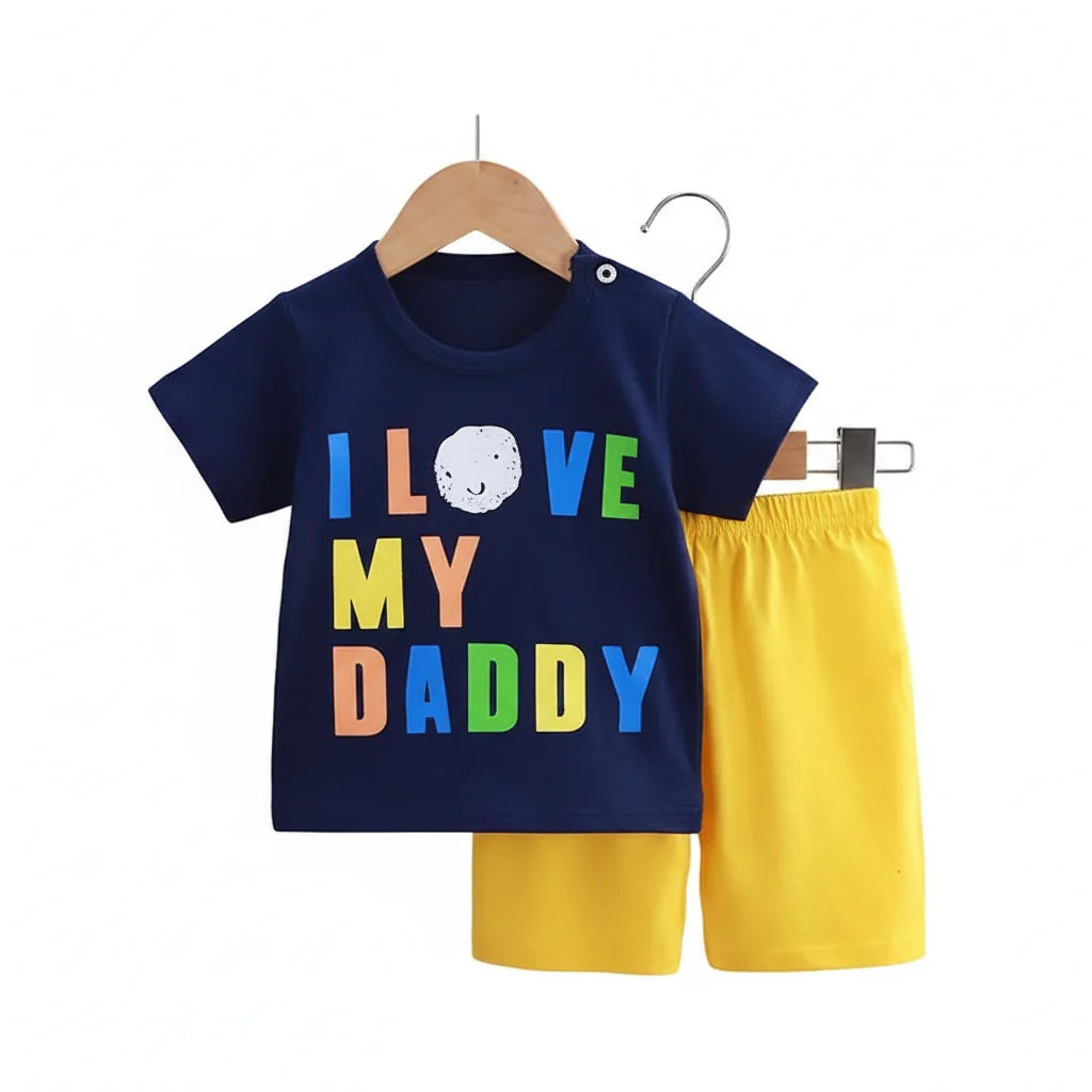 Kids 2-Piece Cotton Summer Set: Short Sleeve Tee & Shorts