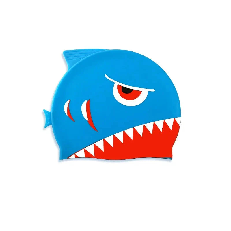 Personalized Children's Shark Silicone Swim Caps