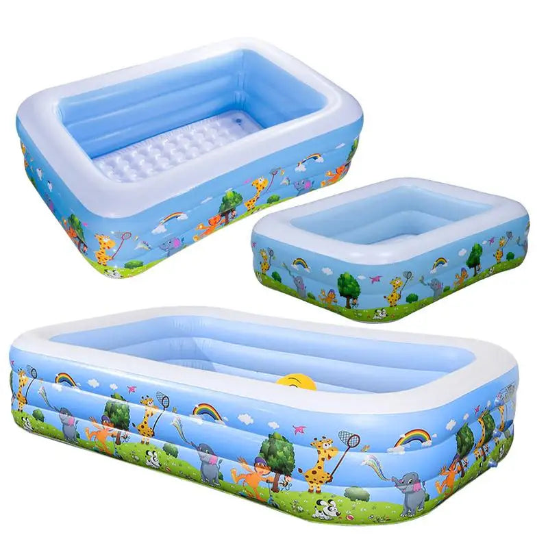 Heavy Duty Inflatable Pool with Reinforced Sides for Family Fun