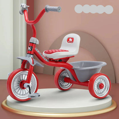 Children's Three-Wheeled Pedal Bike (Ages 1-6) | Anti-Tip Side Stand