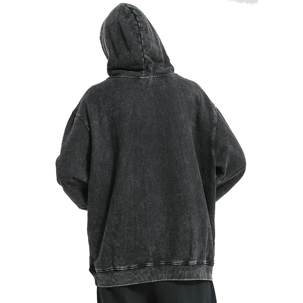 Unisex Cotton Hoodies  Vintage Wash  Harajuku Style