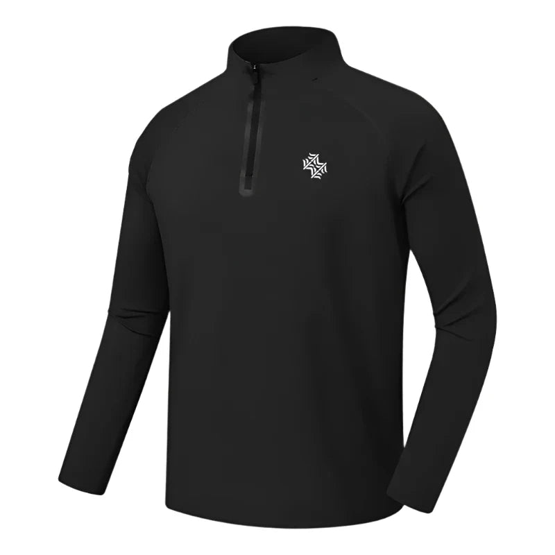 Long Sleeve Performance Polo Shirt for Men  Breathable  Comfortable