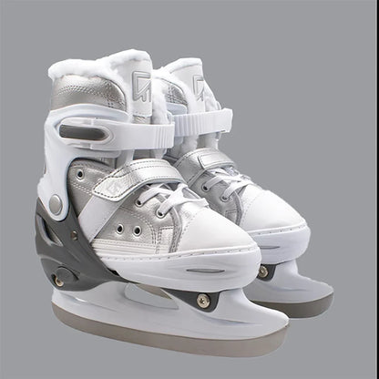 Adjustable Inline Skates with Ice Skating Shoe Design