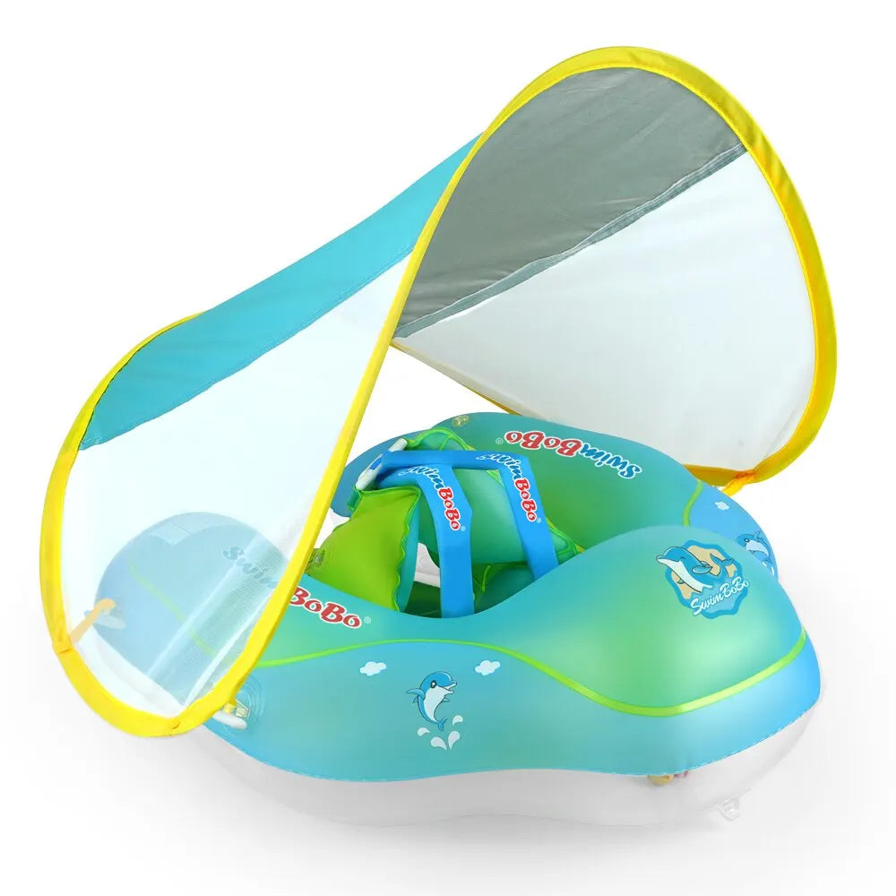Happy Splashing Inflatable Infant Pool Ring with Shade