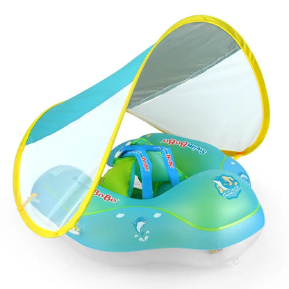 Happy Splashing Inflatable Infant Pool Ring with Shade