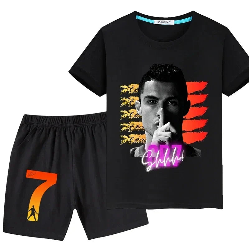 Kids' Ronaldo Summer T-Shirt & Shorts Set Sportswear Gift
