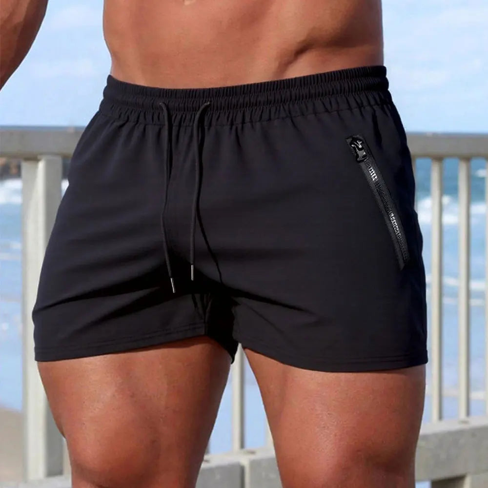 Men’s Quick-Dry Swim & Gym Shorts with Zipper Pockets