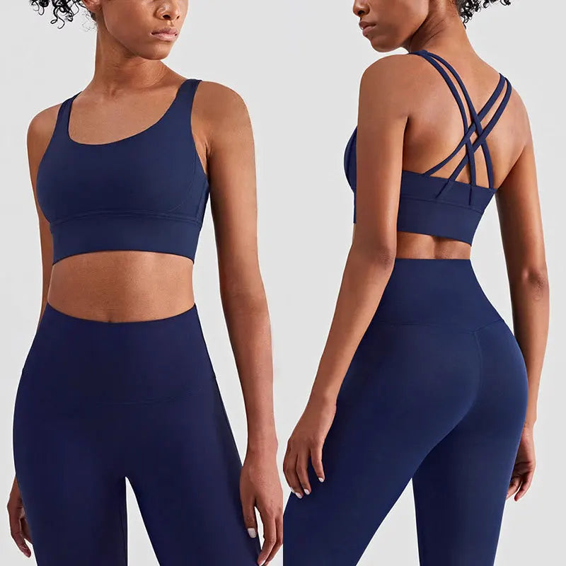 Yoga Workout Set Push Up Bra Leggings