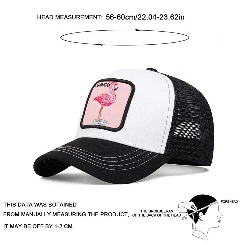 Flamingo Patch Mesh Snapback Casual Hip-Hop Summer Cap