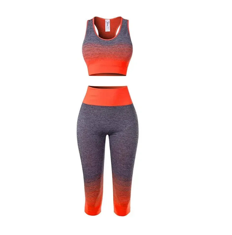 2-Piece Yoga Set with Elastic Sports Bra