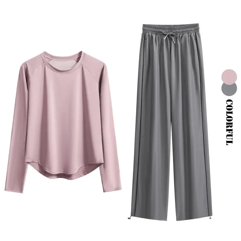 Women’s 2-Piece Tracksuit Loose Sports Top & Sweatpants Set