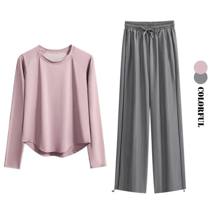 Women’s 2-Piece Tracksuit Loose Sports Top & Sweatpants Set