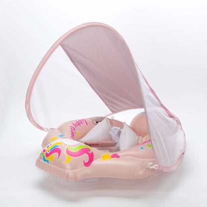 Toddler Swim Ring Shade Baby Swimming Pool Float Inflatable