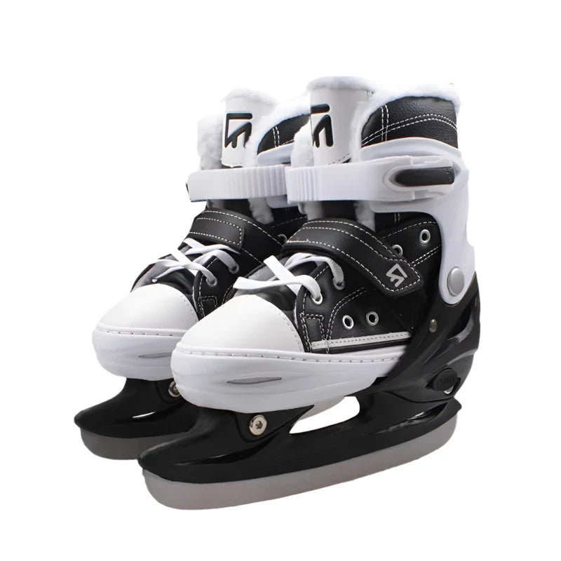 Adjustable Inline Skates with Ice Skating Shoe Design