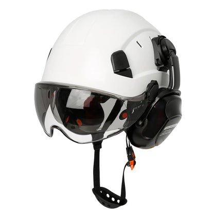 Construction Safety Helmet: Integrated Visor & Earmuffs