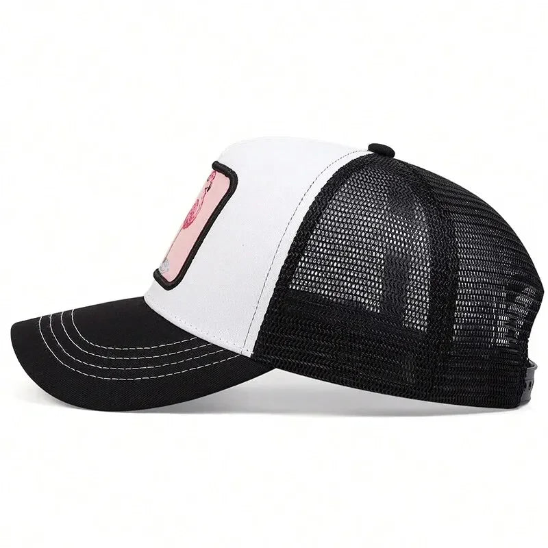 Flamingo Patch Mesh Snapback Casual Hip-Hop Summer Cap