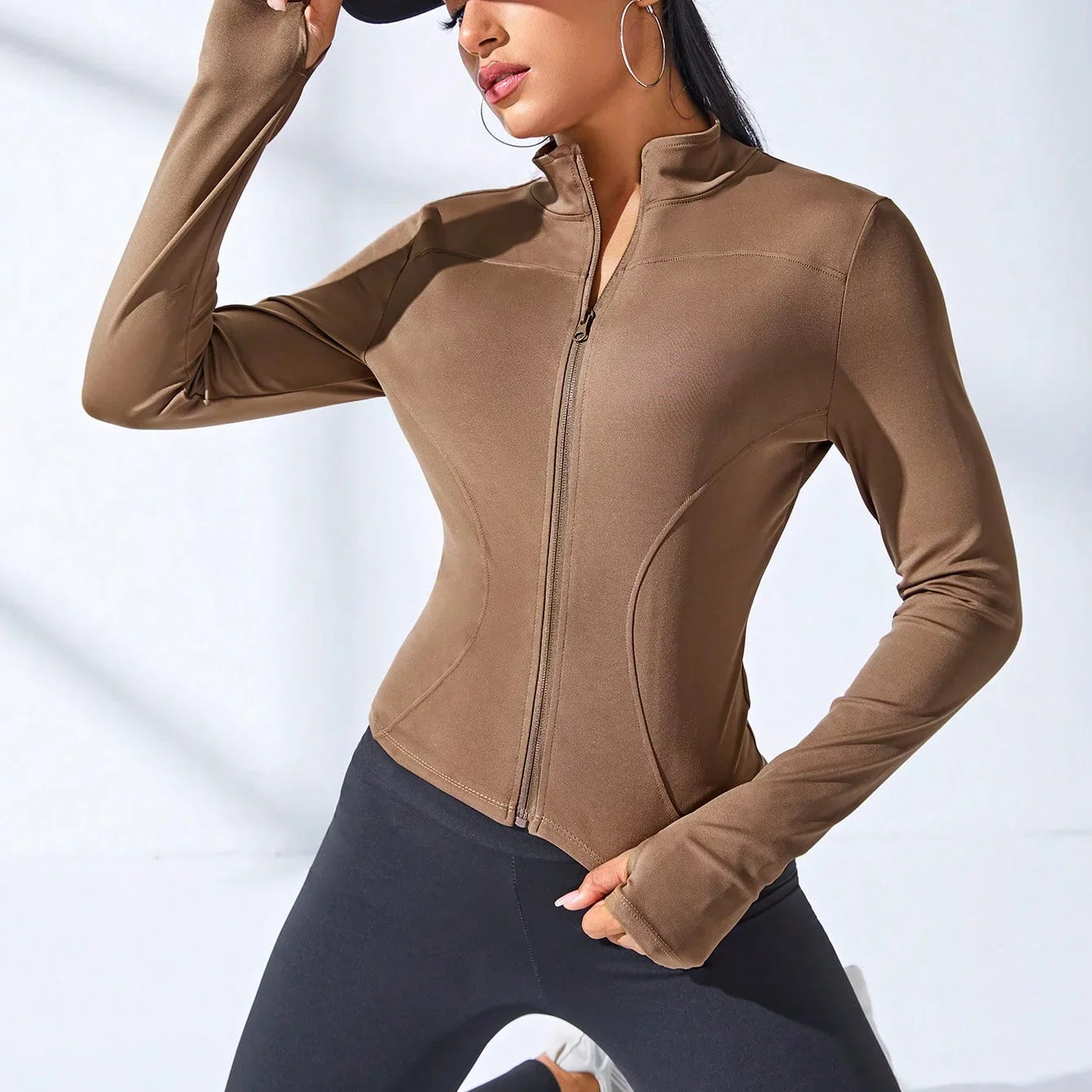 Women's Slim  Fit Zip Up Workout Jacket