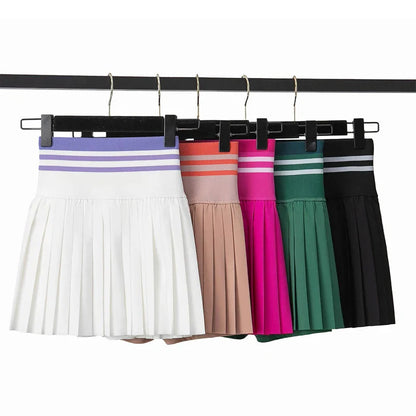 Women's Summer Sports Skort High Waisted  Pleated 2 in 1