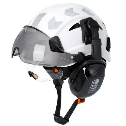 Construction Safety Helmet: Integrated Visor & Earmuffs