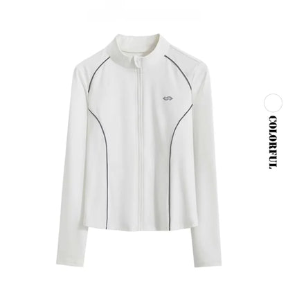 Women's 2-Piece Zipper Gym Set: High Waist Tracksuit & Jacket