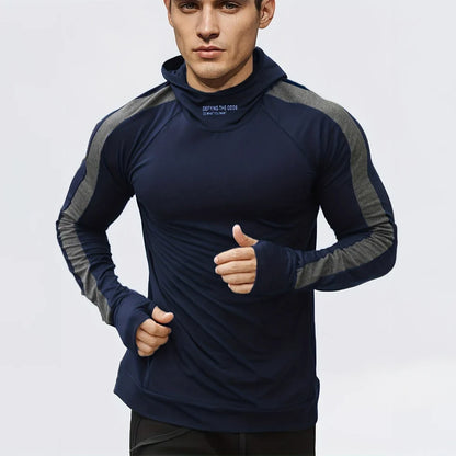 Breathable Men's Compression Hoodie for Autumn Runs