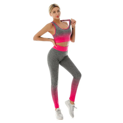 2-Piece Yoga Set with Elastic Sports Bra