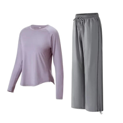 Women’s 2-Piece Tracksuit Loose Sports Top & Sweatpants Set