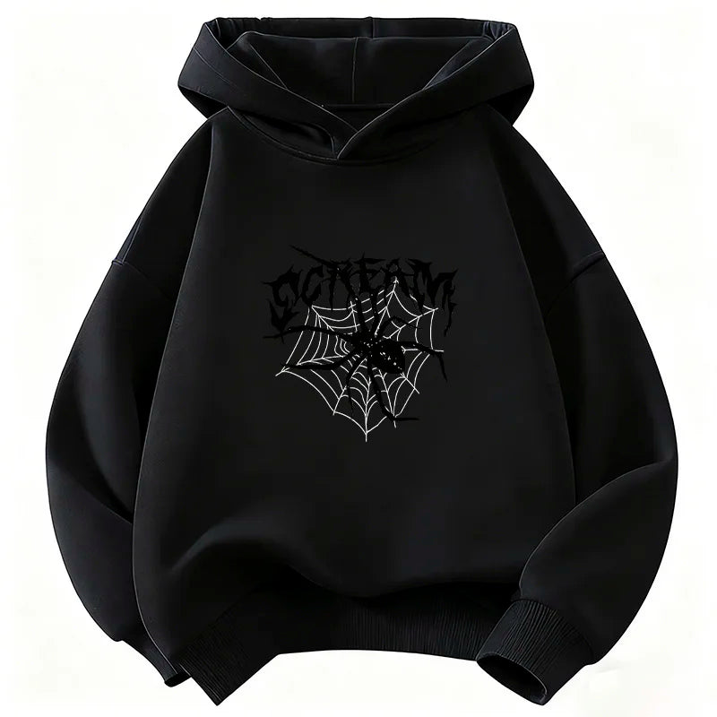 Vintage Spider Hip-Hop Hoodie for Kids