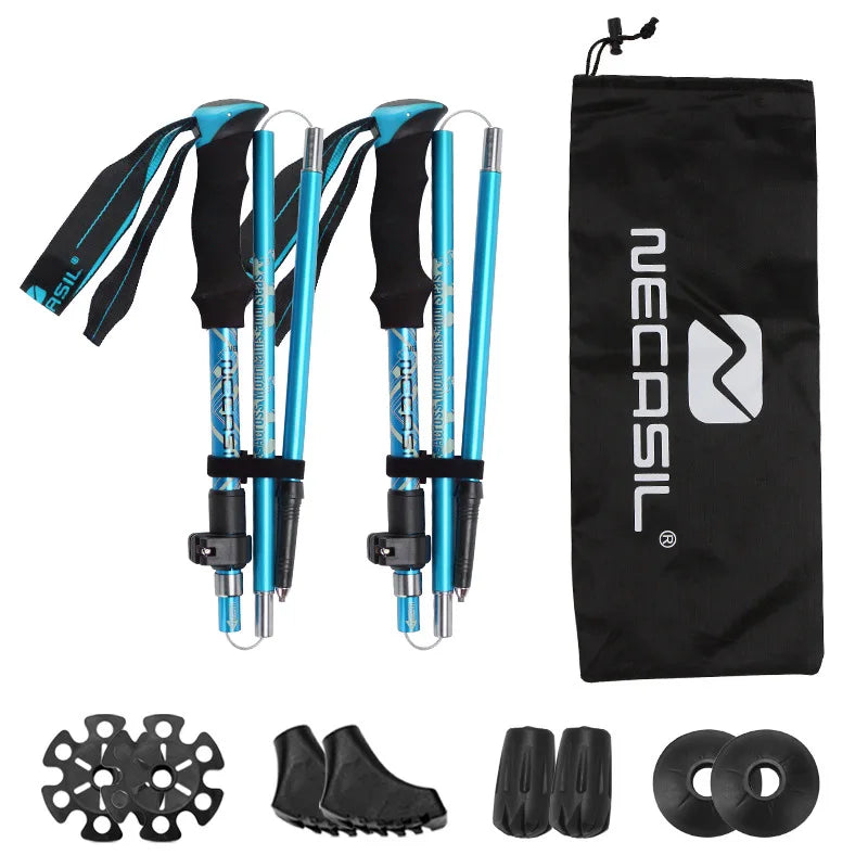 Ultralight Folding Hiking Sticks & Trekking Poles (2-Pack)