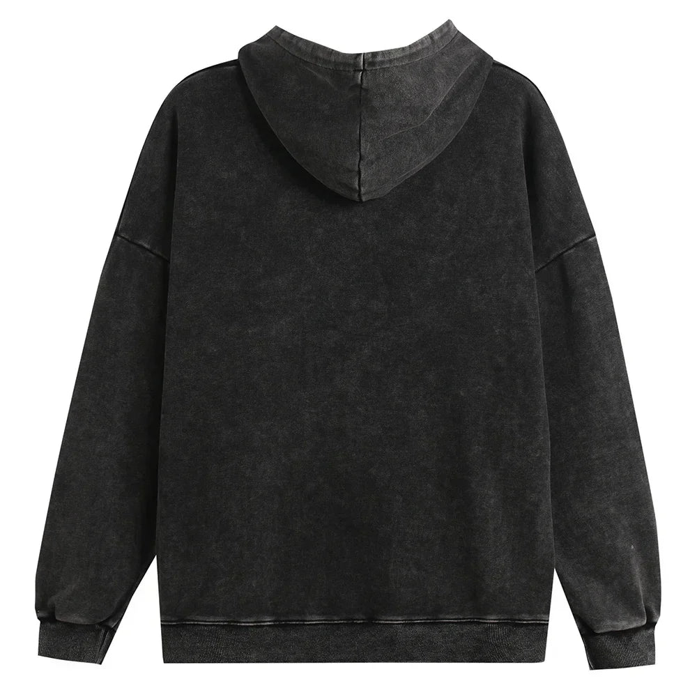 Unisex Cotton Hoodies  Vintage Wash  Harajuku Style