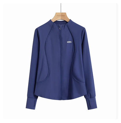 Slim Fit Yoga Long Sleeve Workout Top with Thumb Holes