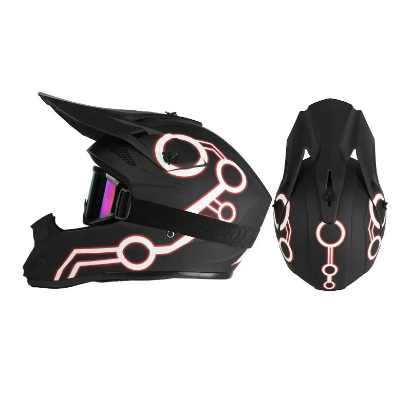 Full Face Off-Road Motorcycle Helmet with Goggles