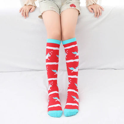 Colorful Embroidered Knee High Socks for Girls