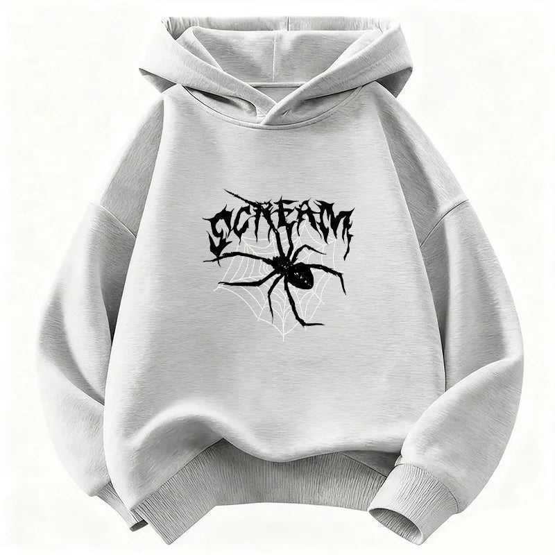 Vintage Spider Hip-Hop Hoodie for Kids