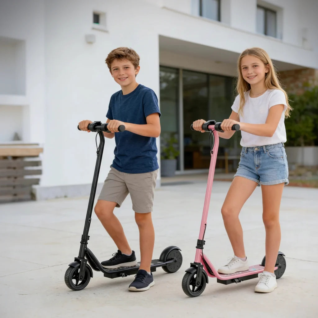 Kids Electric Scooter with Solid Tires & 10-Mile Range