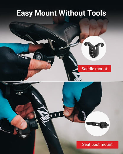 Magicshine SEEMEE 200 Rechargeable Bike Tail Lights,200 Lumens Max Output,360° Visibility Bicycle Lights, Smart Brake Sensor IPX6 Waterproof Rear Bike Lights 5 Modes for Road Urban Cyclists