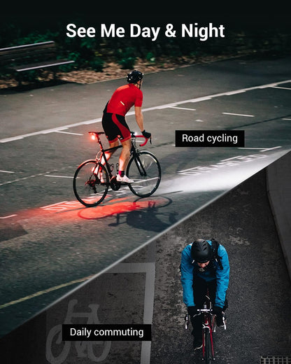 Magicshine SEEMEE 200 Rechargeable Bike Tail Lights,200 Lumens Max Output,360° Visibility Bicycle Lights, Smart Brake Sensor IPX6 Waterproof Rear Bike Lights 5 Modes for Road Urban Cyclists