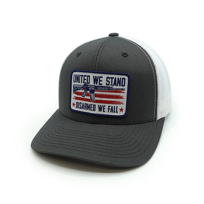 United We Stand Disarmed We Fall Woven Patch Hat