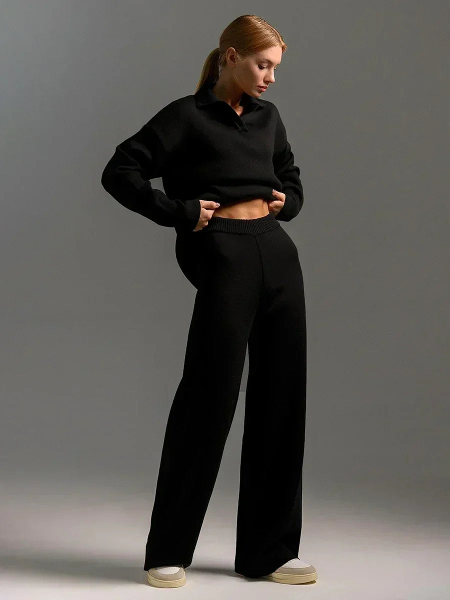 Warm and Chic  Soft Knitted Outfit