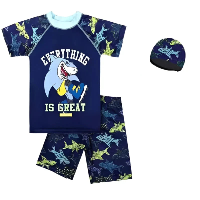 Cartoon Cute Sun Protection Swimsuit for Boys