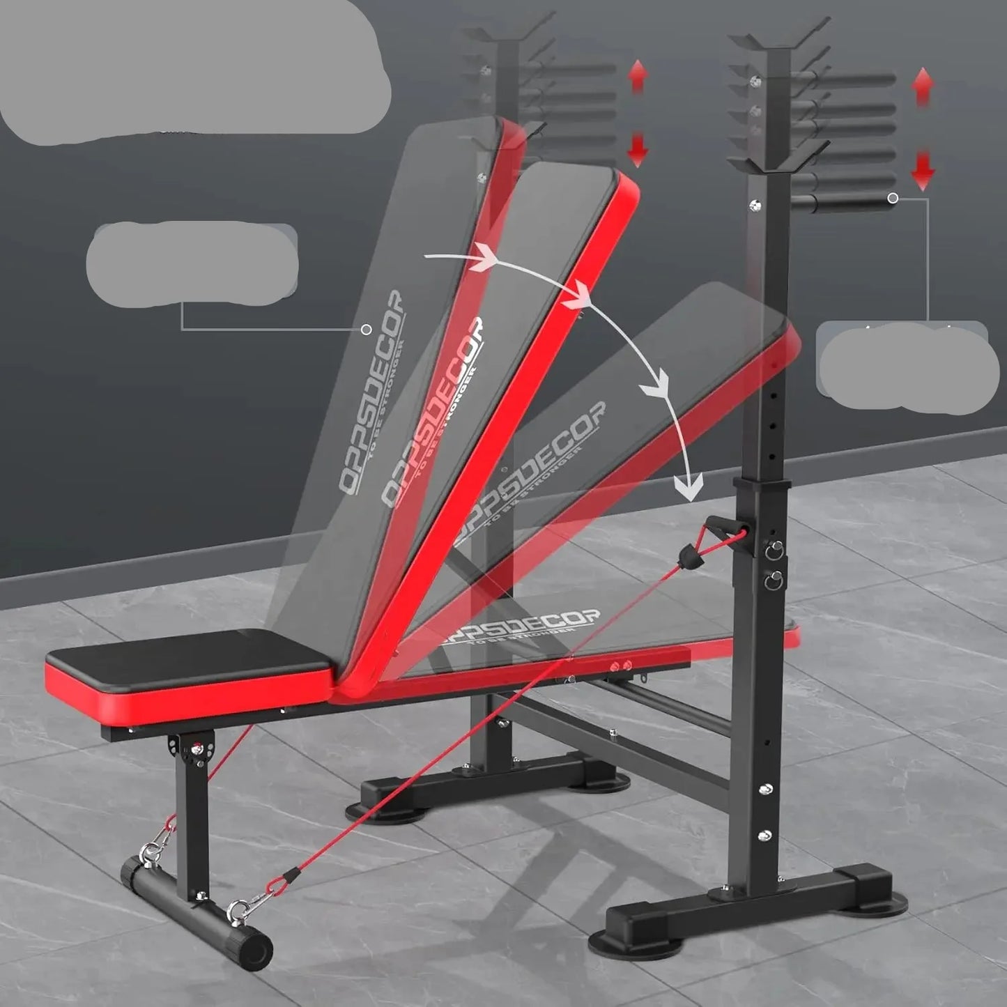 600lb Capacity 6-in-1 Weight Bench with Squat Rack