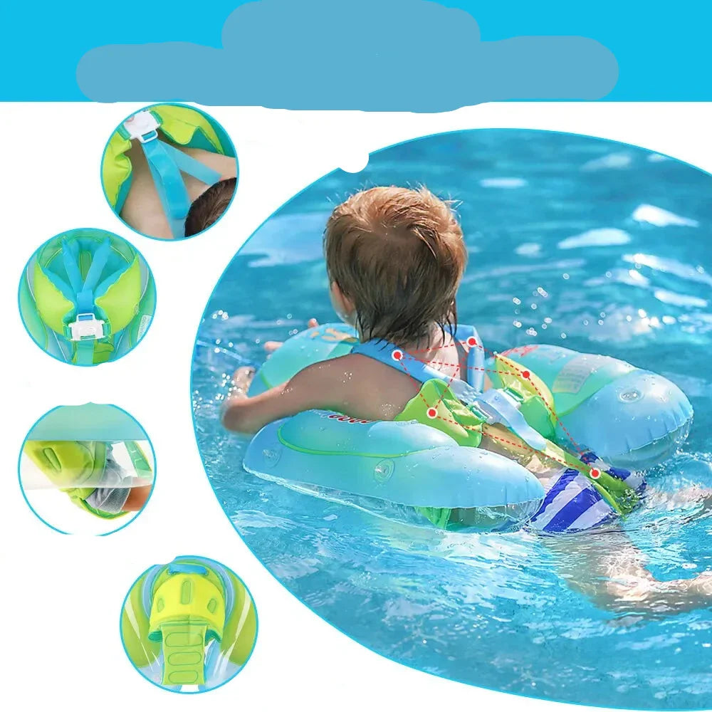 Happy Splashing Inflatable Infant Pool Ring with Shade