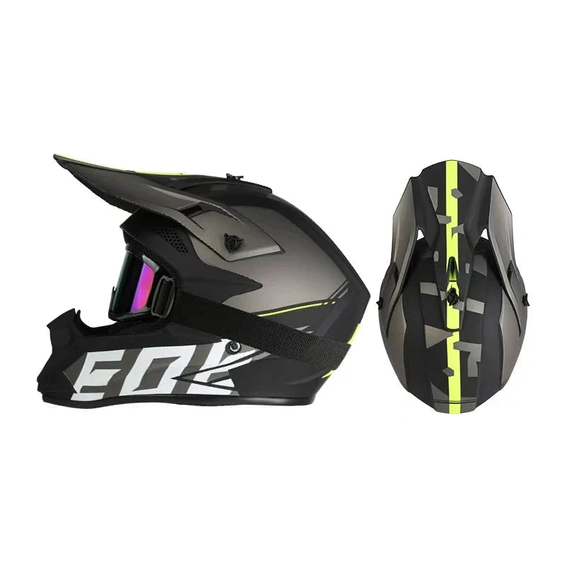 Full Face Off-Road Motorcycle Helmet with Goggles