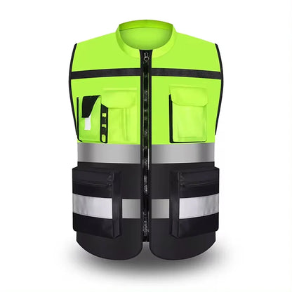 Dual Tone High Visibility Safety Vest with Multiple Pockets
