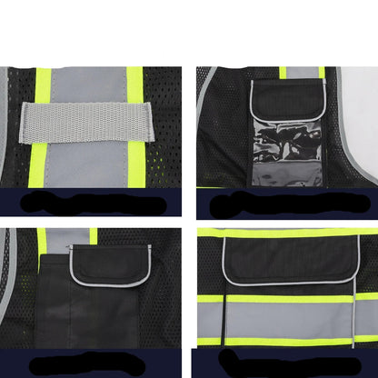 Breathable, Reflective Safety Vest with Zipper & Multiple Pockets