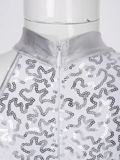Girls' Ballet Leotard with Sequin Zipper