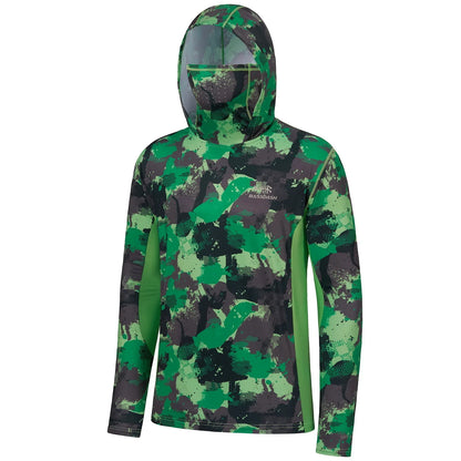 Camo Hoodie Shirt with Face Mask