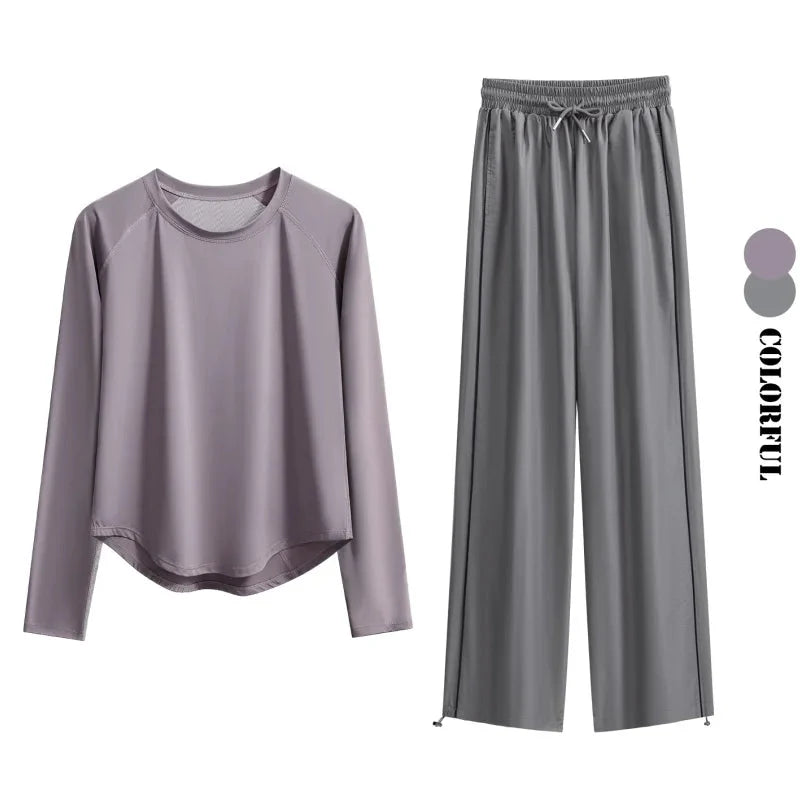 Women’s 2-Piece Tracksuit Loose Sports Top & Sweatpants Set