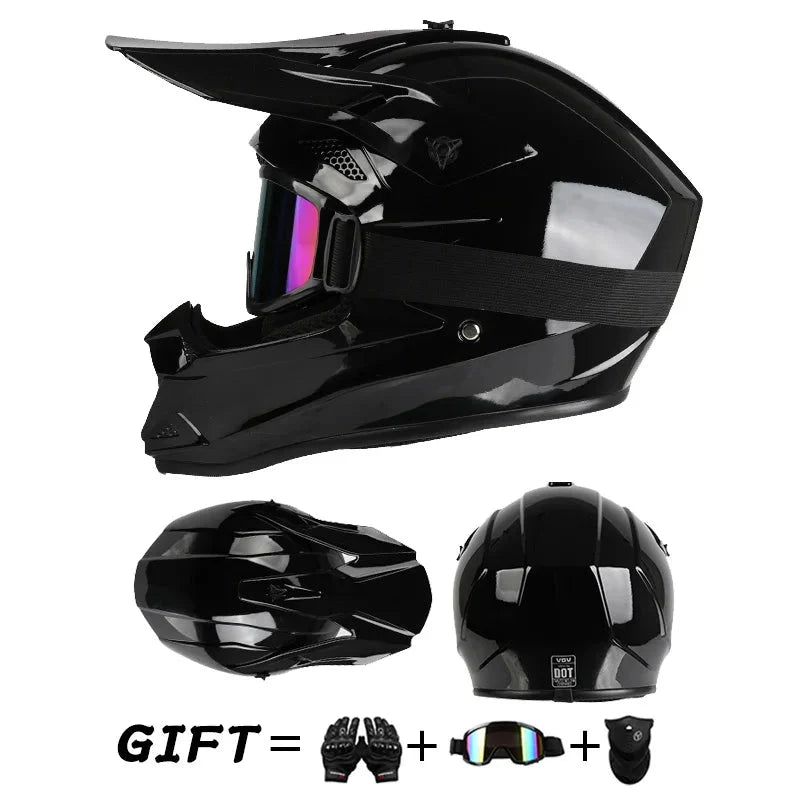 Full Face Off-Road Motorcycle Helmet with Goggles